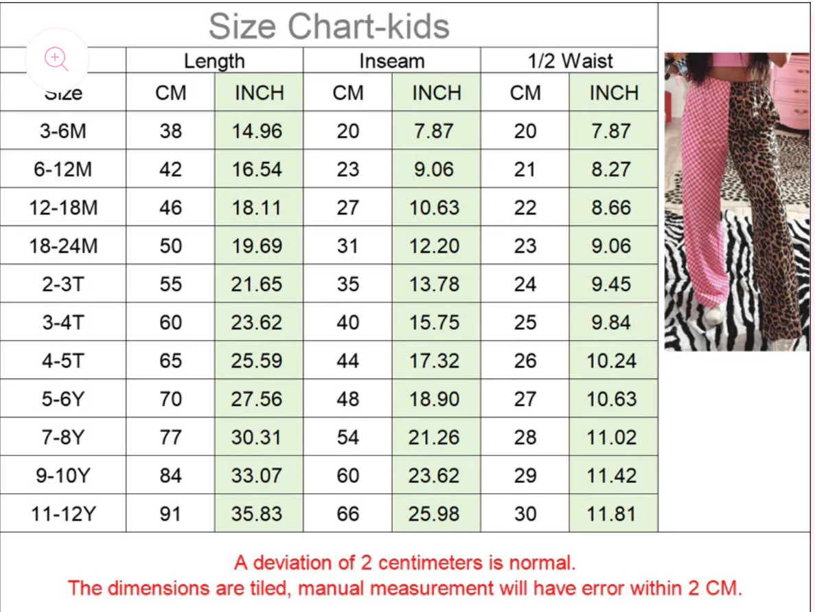 PREORDER baby & kids double trouble pants in leopard + pink checkered