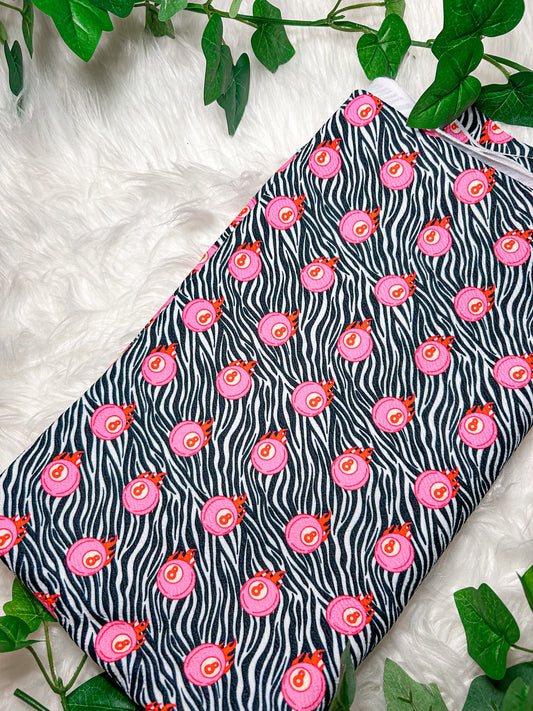 Zebra & 8ball Flame Bow