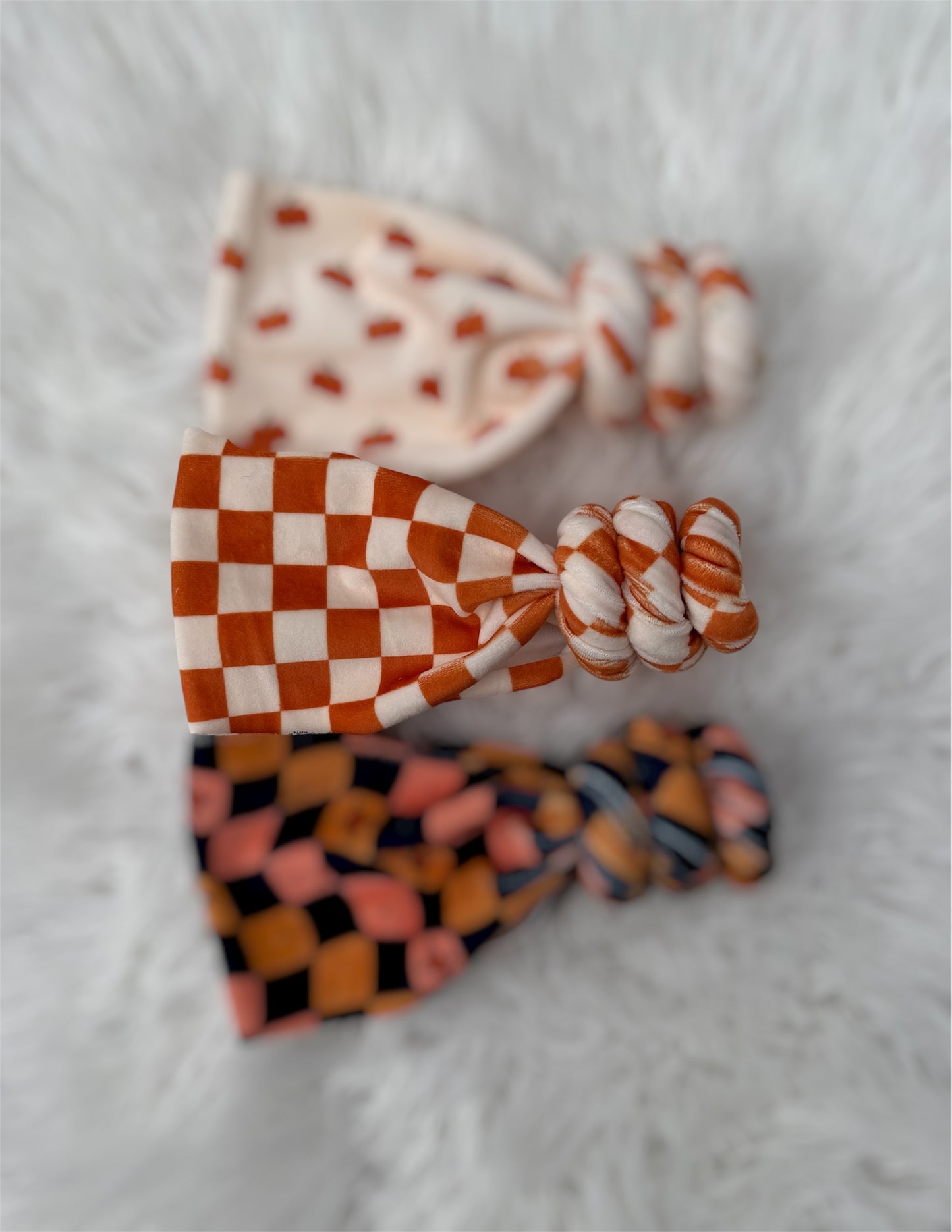 Checkered Fall Plush Bows