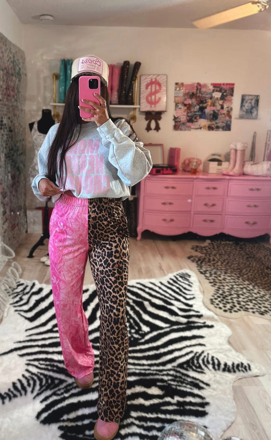 PREORDER baby & kids double trouble pants in leopard + pink camo